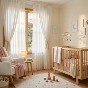 White Double Curtains