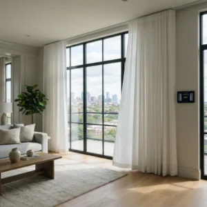 White Motorized Curtains
