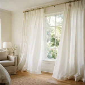 White Silk Curtains