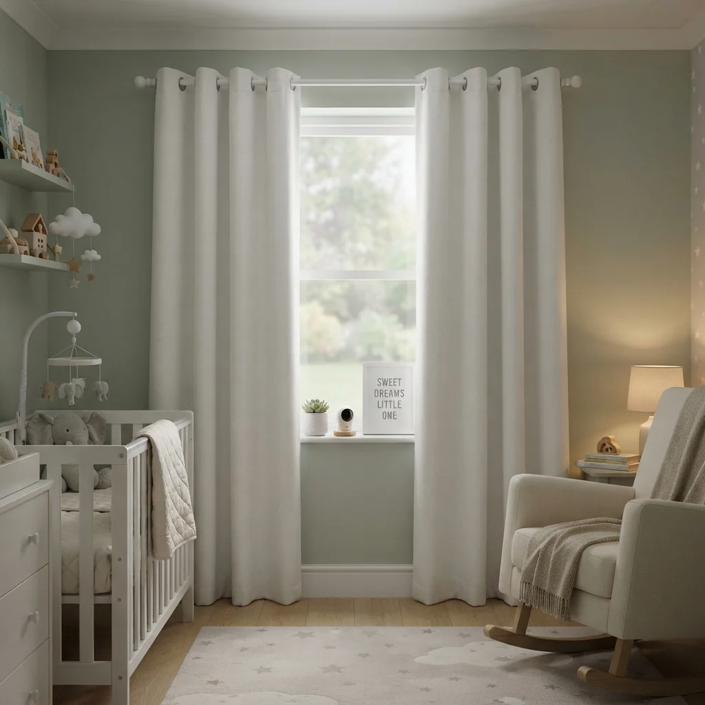 White Thermal Blackout Nursery Curtains