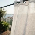 White UV-Resistant Balcony Curtains