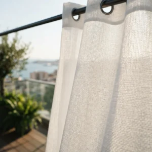 White UV-Resistant Balcony Curtains