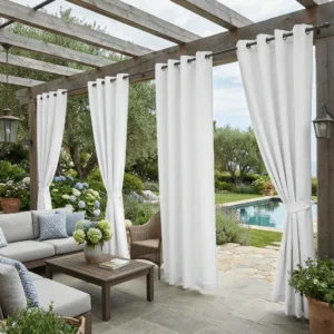 White Waterproof Outdoor Curtains