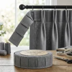 Grey pleat curtain header tape in Abu Dhabi