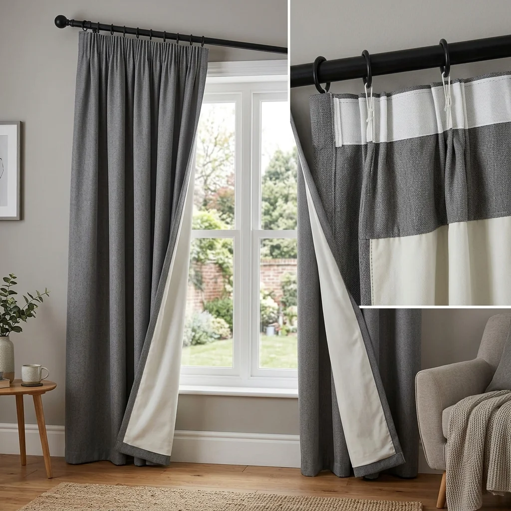 Grey goblet pleat curtain tape Abu Dhabi