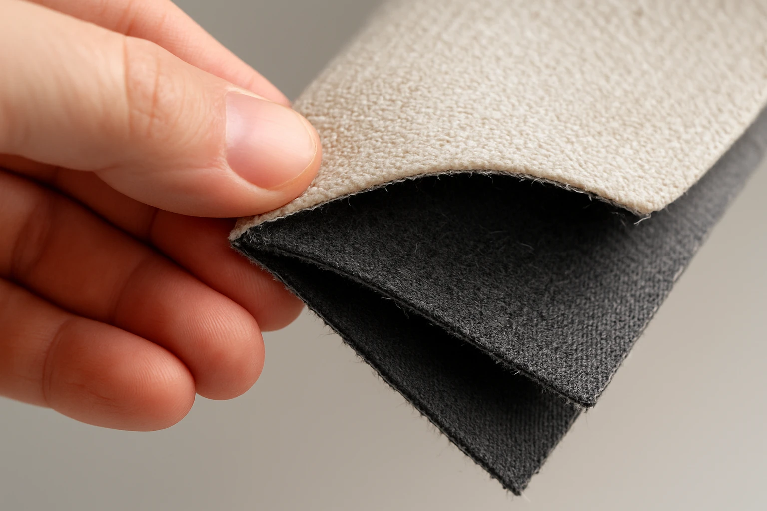 Blackout curtain triple weave fabric sample