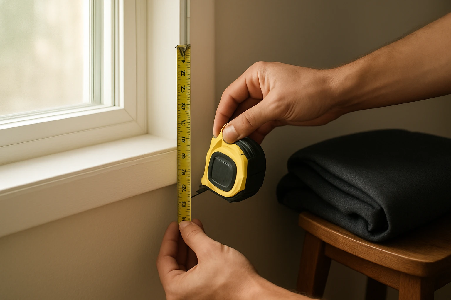 Blackout curtains measuring window height