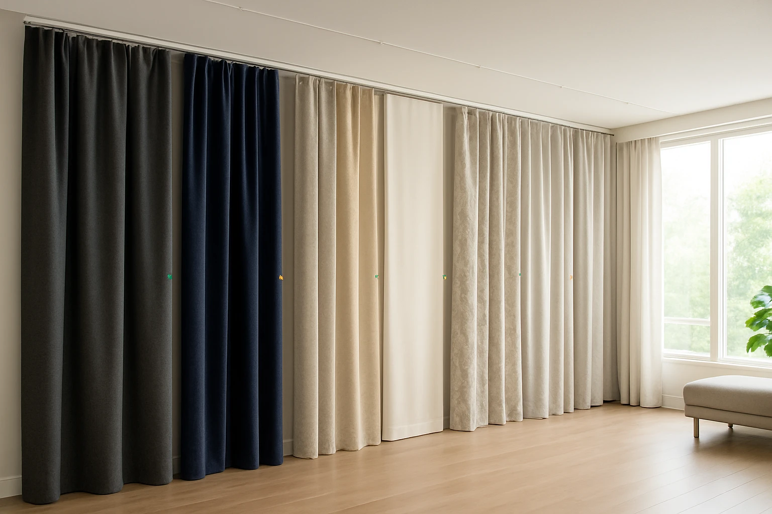 Blackout curtains showroom display ten styles