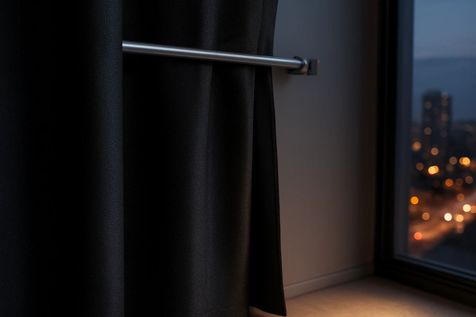 Blackout curtains with side light gaps