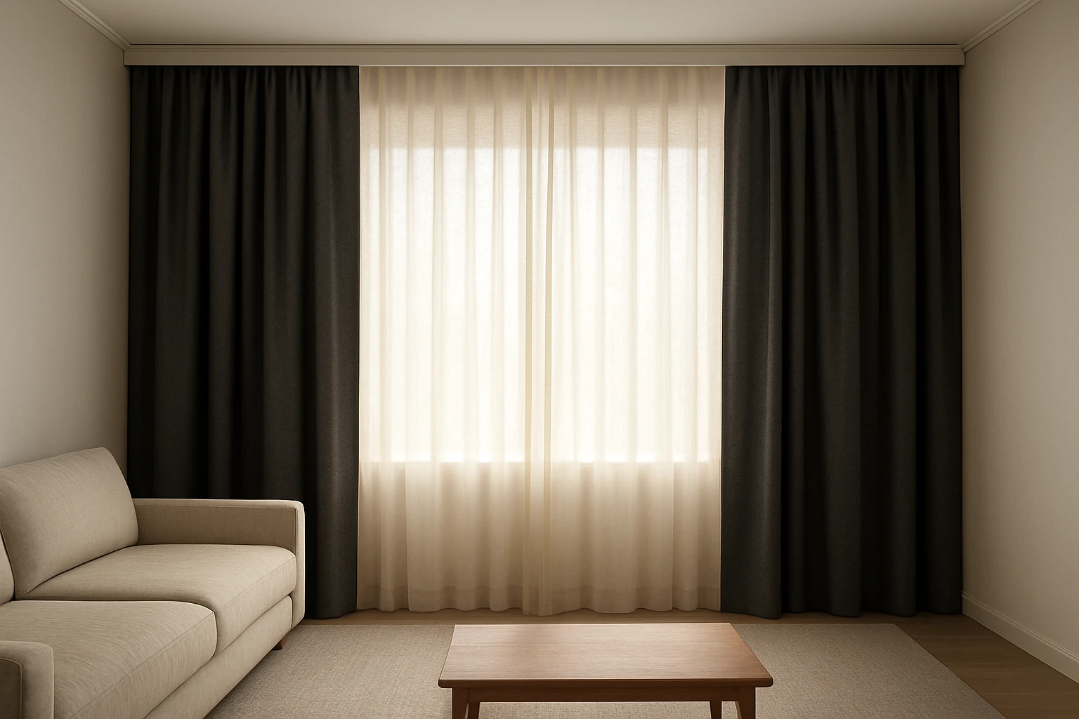Premium sheer backed blackout curtains