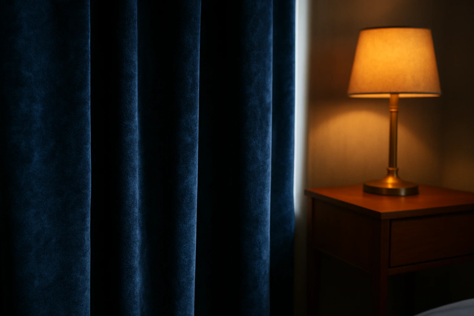 RoomDark Velvet curtain deep blue